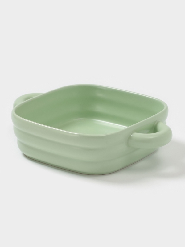 Форма для запекания Доляна «Зефир», 900 мл, 18×18 см, квадратная, керамика, зелёная Форма для запекания Доляна «Зефир», 900 мл, 18×18 см, квадратная, керамика, зелёная