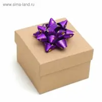 Бант - звезда №7.5, фасовка 8 шт., металик с рисунком, МИКС