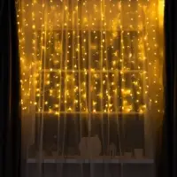 Гирлянда &laquo;Занавес&raquo; 2&times;1.5 м, IP20, прозрачная нить, 360 LED, свечение тёплое белое, 8 режимов, 220 В