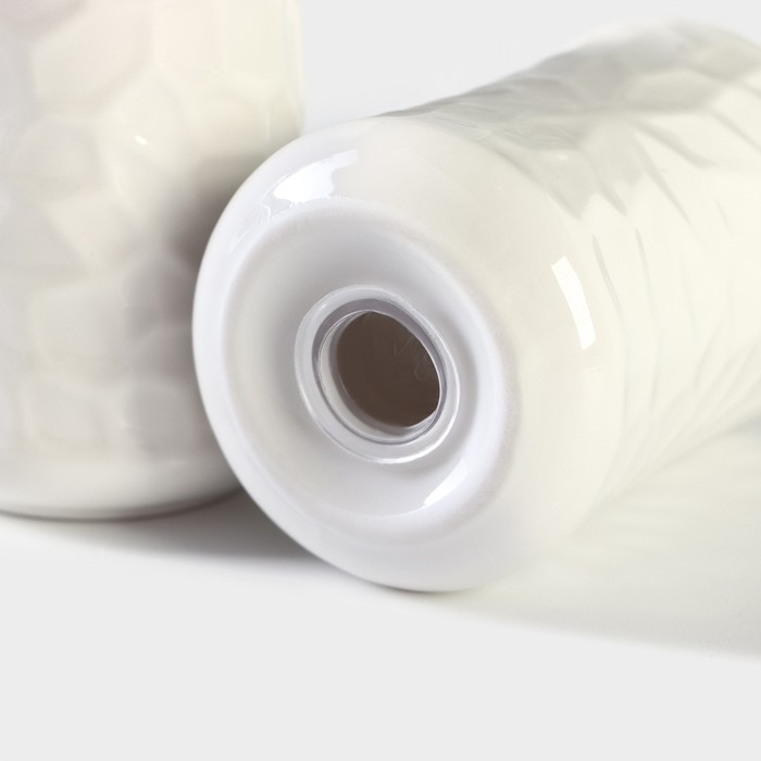 Набор фарфоровый для специй BellaTenero «Кракле», 3 предмета: солонка 100 мл, перечница 100 мл, сахарница с ложкой 350 мл, цвет белый