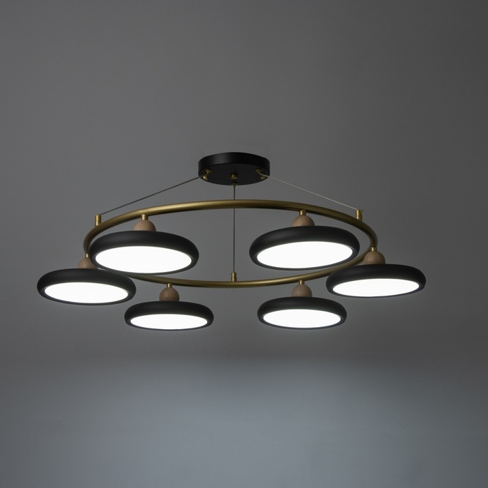 Люстра Люстра "Моника" 6хLED 144Вт 3000-6000К черно-золотой 78х78х100 см