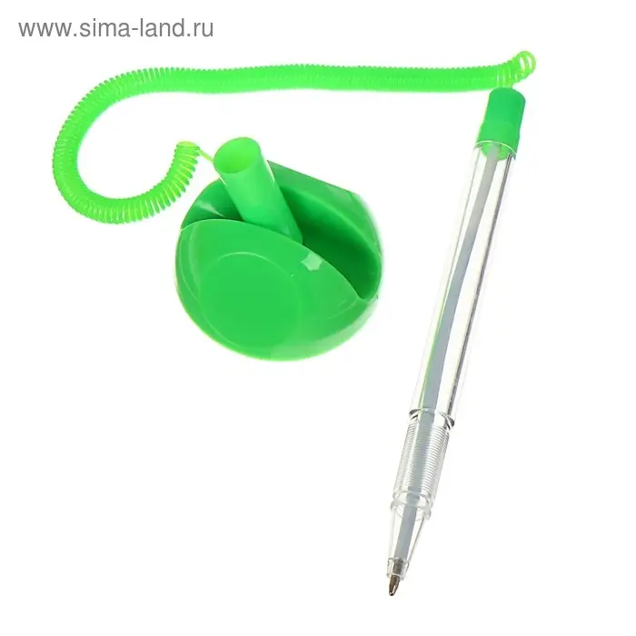 Ручка шариковая 0.5 мм на подставке «Стоп» с липучкой и шнуром стержень синий, корпус зелёный (штрихкод Ручка шариковая 0.5 мм на подставке «Стоп» с липучкой и шнуром стержень синий, корпус зелёный (штрихкод