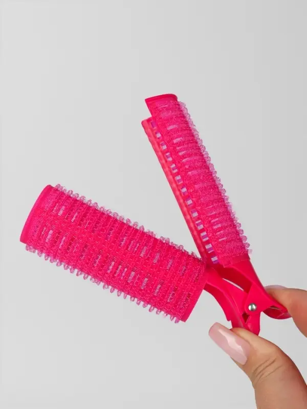 Бигуди для чёлки, с зажимом, d=3.5 см, 11 см, розовые