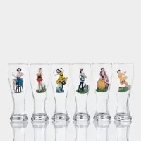 Пивной стакан Pin-up Beer, 500 мл, стекло, рисунок МИКС