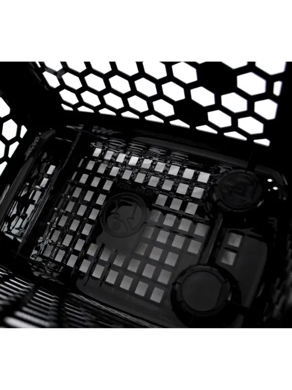 Корзина-тележка пластиковая 80 л, с 1 пластиковой ручкой, чёрная