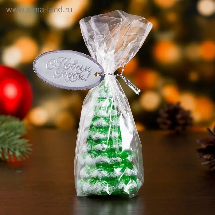 Свеча фигурная Свеча фигурная "Ёлочка", 7,5х4,5 см, 3 ч, 25 г, зеленая