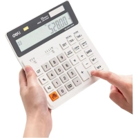 Калькулятор настольный БУХГАЛТЕРСКИЙ Deli EM01010 белый 12-разр