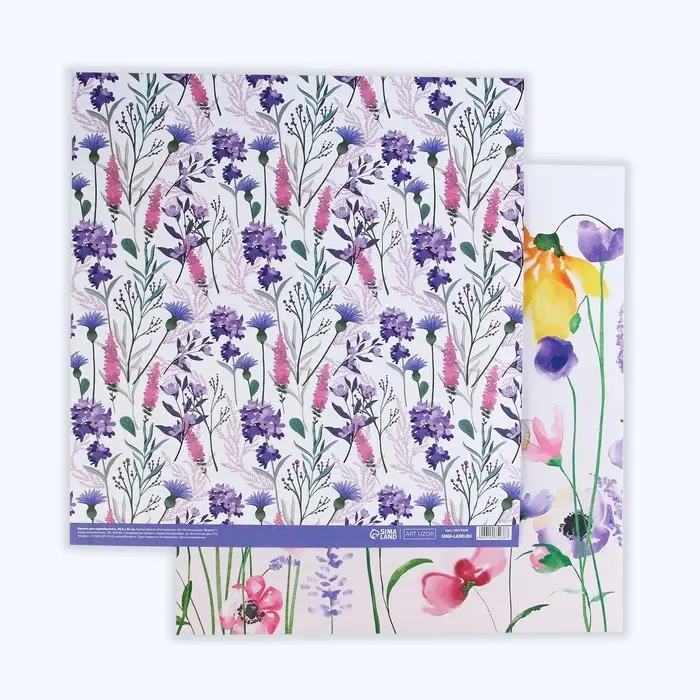 Бумага для скрапбукинга «Акварельные цветы», 30,5 х 32 см, 180 г/м² Бумага для скрапбукинга «Акварельные цветы», 30,5 х 32 см, 180 г/м²