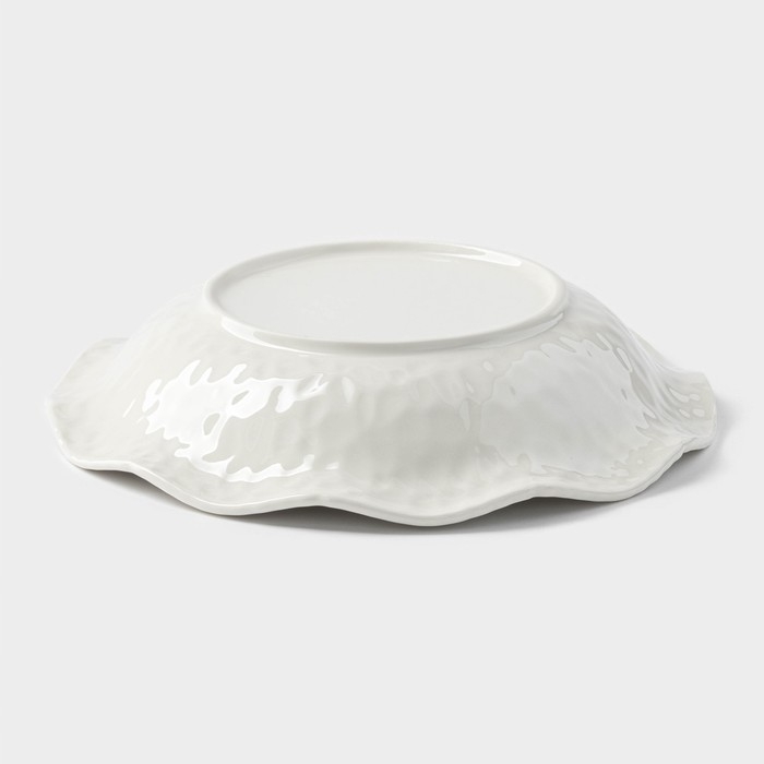 Тарелка десертная керамическая «Воздушность», 500 мл, d=23 см, цвет белый Тарелка десертная керамическая «Воздушность», 500 мл, d=23 см, цвет белый