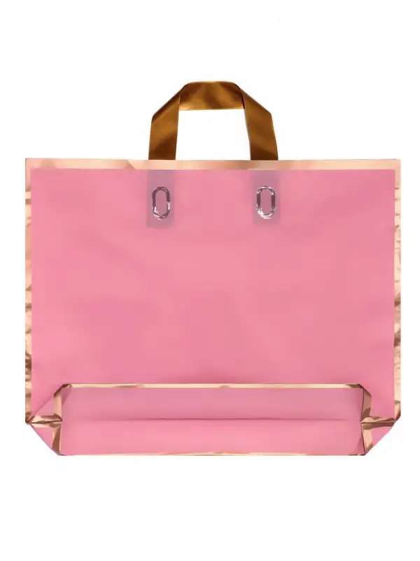 Пакет с петлевой ручкой розовый 40 х 31 х 8 см 80 мкм Пакет с петлевой ручкой розовый 40 х 31 х 8 см 80 мкм