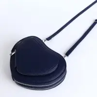 Сумка женская кросс-боди на молнии, в форме сердца, 20&times;5&times;16 см, тёмно-синяя
