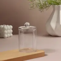 Органайзер для ватных дисков, с крышкой, d=6.7&times;11 см, прозрачный