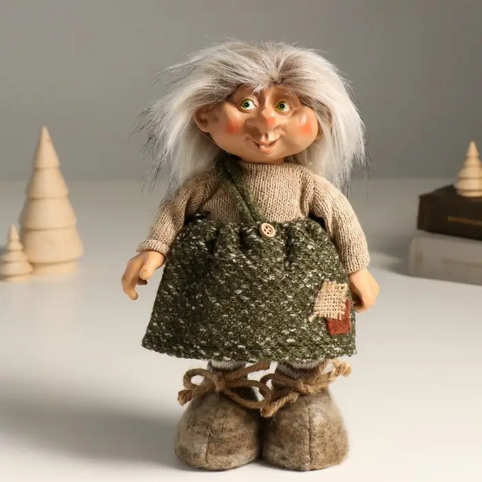 Кукла интерьерная Кукла интерьерная "Кикиморка в сарафане с заплаткой" 27,5 см