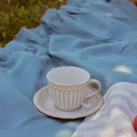 Чайная пара Доляна &laquo;Винтаж&raquo;, 250 мл, блюдце d=15 см, керамика, бежевая