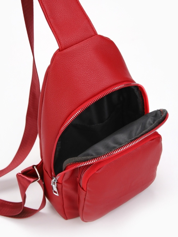 Рюкзак-слинг, 18*5,5*29 см, отд на молнии, 1 н/карман, бордовый