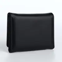 Кошелёк &laquo;Цветочек&raquo;, маленький, для девочки, на кнопке, чёрный