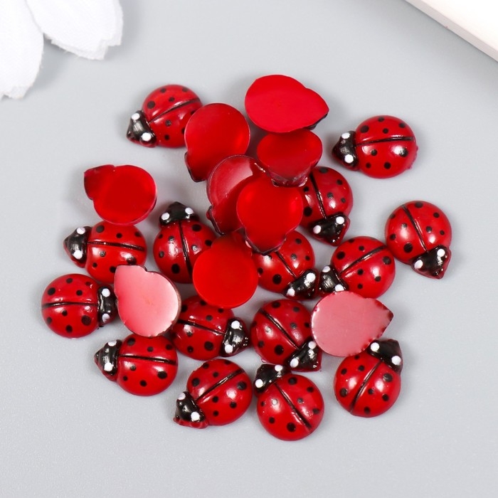 Декор для творчества пластик Декор для творчества пластик "Божьи коровки" набор 25 шт 1,1х0,7х0,4 см