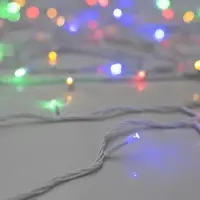 Гирлянда &laquo;Нить&raquo; 20 м, IP20, белая нить, 200 LED, свечение мульти, 8 режимов, 220 В