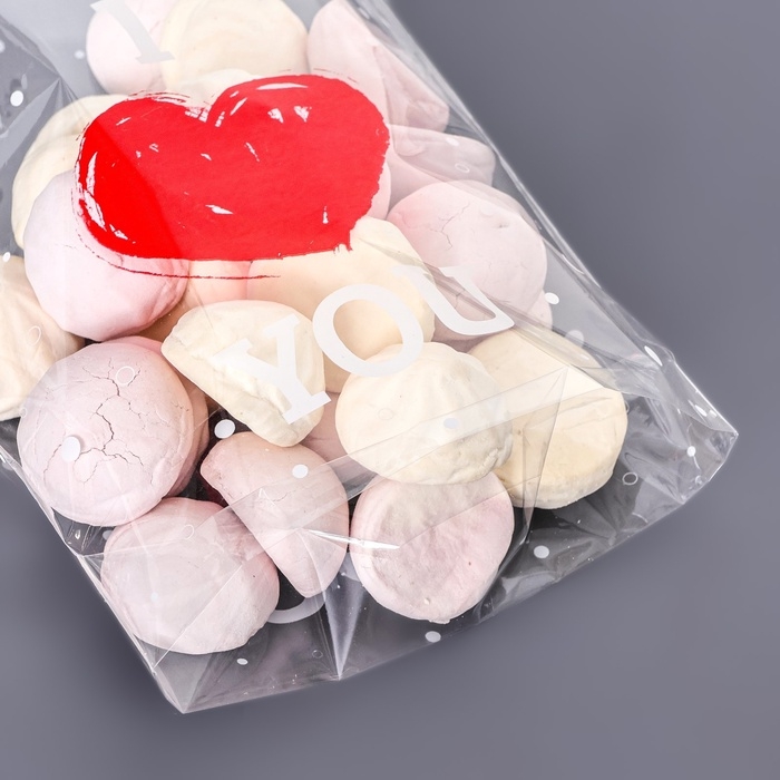 Пакет фасовочный БОПП, с донной складкой, Пакет фасовочный БОПП, с донной складкой, "Любовь" 15*30 см набор 50 шт