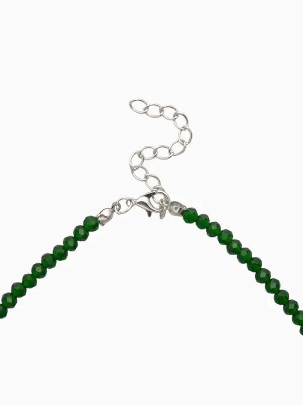 Чокер из бисера «Хрусталь», травяной в серебре, 37 см + 5 см доп, цепочка Чокер из бисера «Хрусталь», травяной в серебре, 37 см + 5 см доп, цепочка