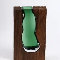 Ваза для цветов &laquo;Сэтернино&raquo;, 24&times;14.5 см, стекло, коричнево-зелёная