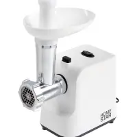 Мясорубка HomeStar STM-2039, 2000 Вт, 1.5 кг/мин, 2 диска, реверс, белая