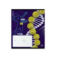 Тетрадь 24 листов в клетку ErichKrause "Sport DNA", выборочный УФ-лак, блок офсет 100% белизна, МИКС