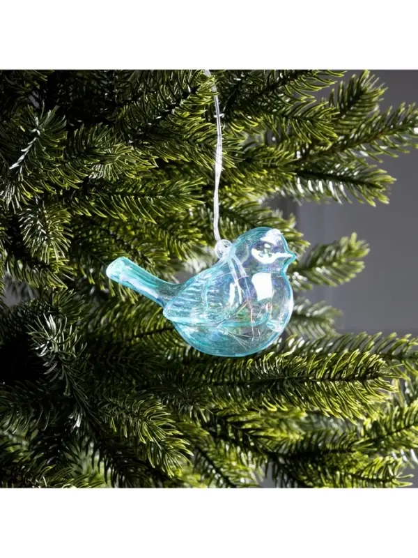 Ёлочная игрушка светодиодная &laquo;Снегирь&raquo;, 10&times;17 см, 5 LED, от батареек ААх2, свечение тёплое белое