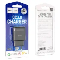 Переходник C72Q СЗУ на USB 3A QC3.0 HOCO черный