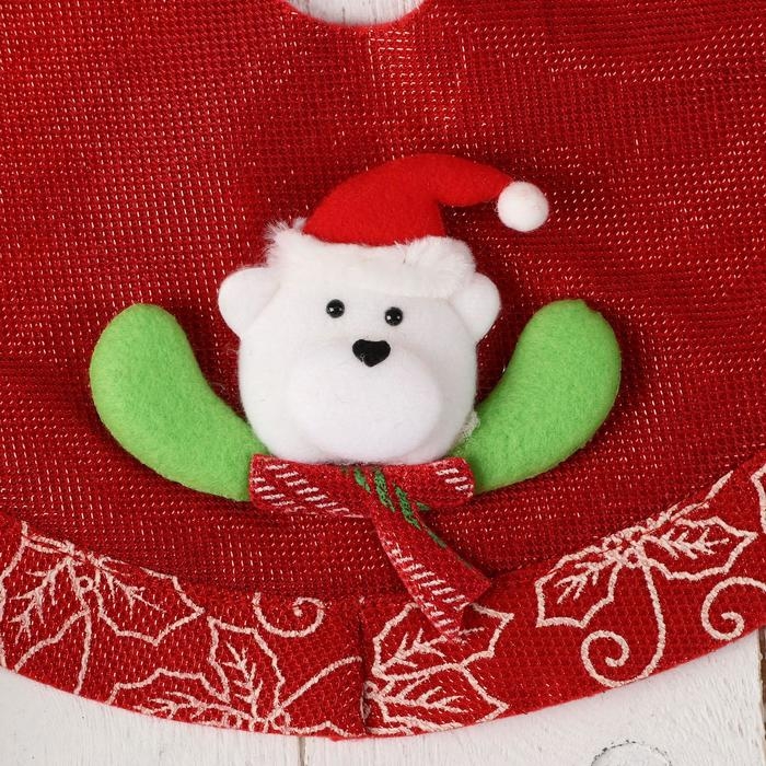 Полянка под ёлку Полянка под ёлку "Мишка в звёздах" d-34 см, красный