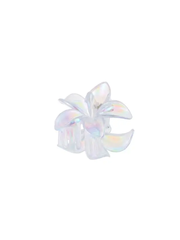 Краб для волос "Бриса" 4 см, прозрачный перламутр