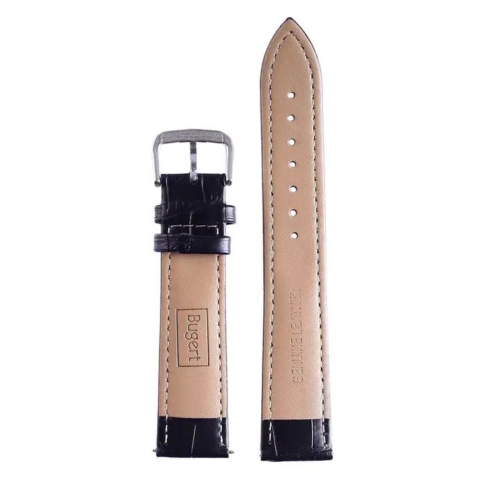 Ремешок для часов &laquo;Соломон&raquo;, 22 мм, натуральная кожа, длина 20 см, чёрный с тиснением