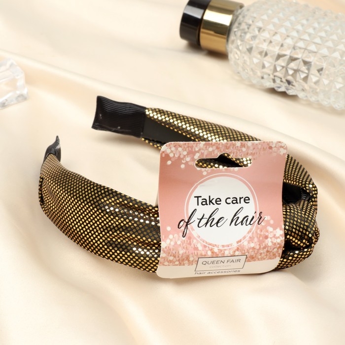 Ободок для волос Ободок для волос "Берит" имитация, 3 см, золото