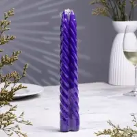 Набор свечей витых, 2.2&times;25 см, лакированная 2 шт., фиолетовый