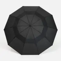 Зонт обратного сложения twoGether с двойным куполом, черный