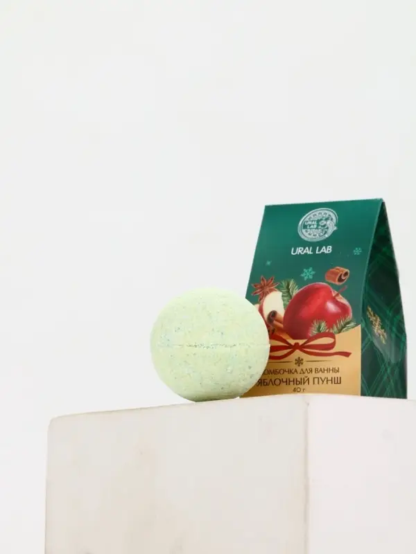 Бомбочка для ванны, 40 г, аромат яблочный пунш, Ural Lab Бомбочка для ванны, 40 г, аромат яблочный пунш, Ural Lab