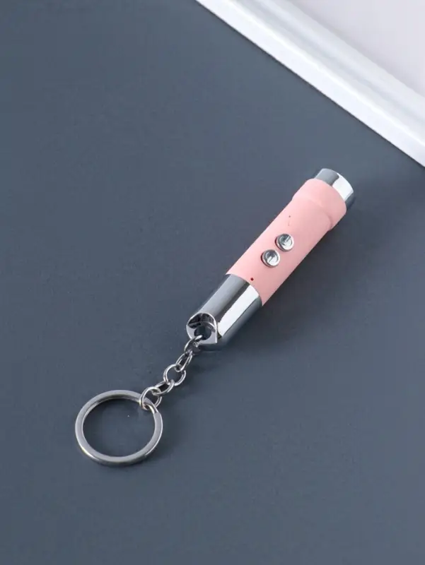 Фонарик-лазер брелок для ключей на кольце "Пастель" USB 4 режима МИКС 1,7х1,7х8 см