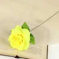 Цветы искусственные «Роза жёлтая», h=40 см
