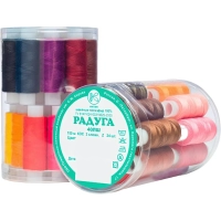 Набор ниток швейных армированных Радуга 40 ЛШ 150м х 24шт, в тубе