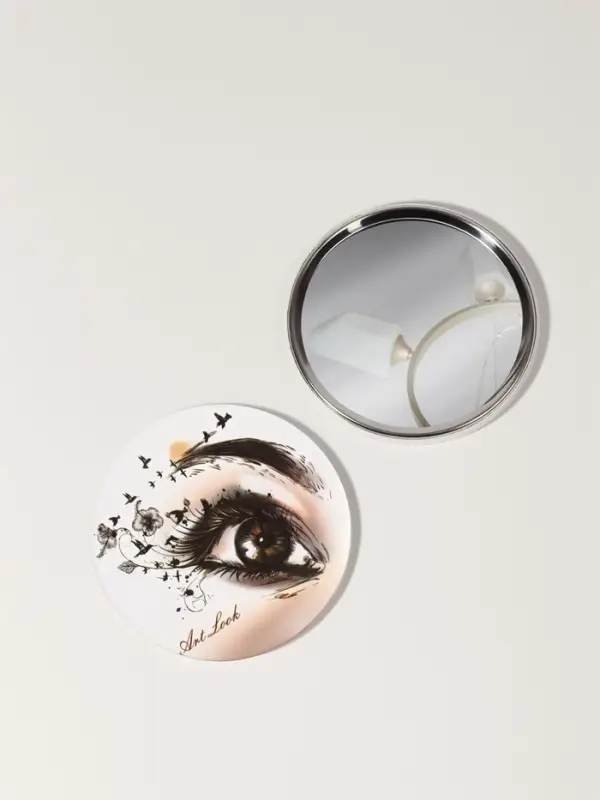 Зеркало карманное «Взгляд», d=7 см, белое Зеркало карманное «Взгляд», d=7 см, белое