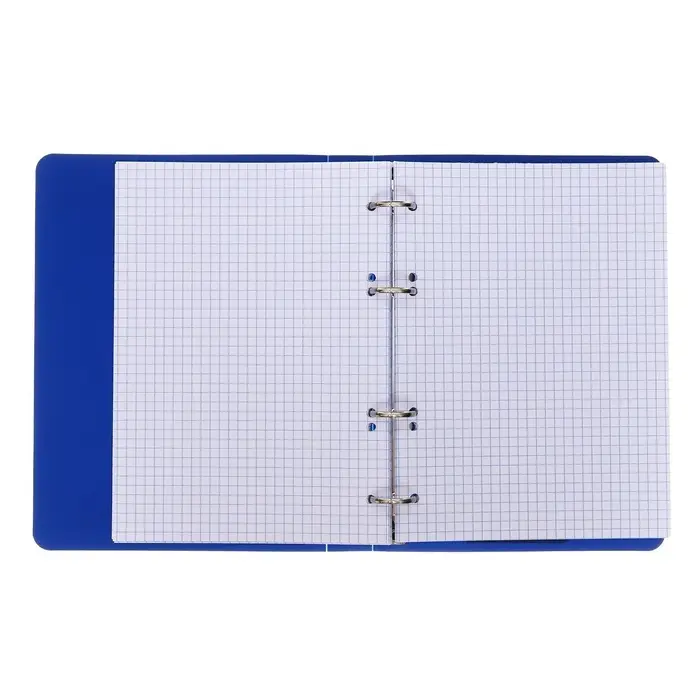 Тетрадь на кольцах Calligrata A5, 80 листов, в клетку, пластиковая обложка, блок офсет, синяя