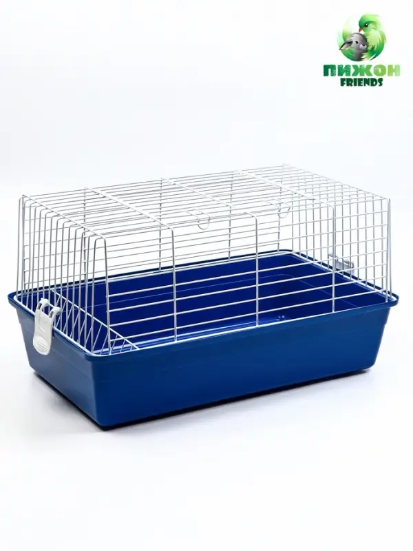 Клетка усиленная для кроликов, 60 х 36 х 32 см, синяя