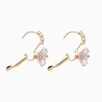 Серьги со стразами &laquo;Циркония&raquo; мини, круг, белые в золоте