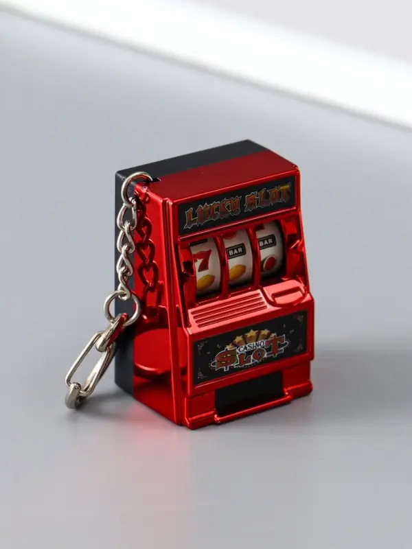 Брелок пластик Брелок пластик "Игровой автомат - казино" красный 2,7х3,4х5 см