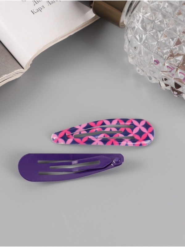 Невидимка для волос "Флора" (набор 8 шт) геометрия, 5 см, микс