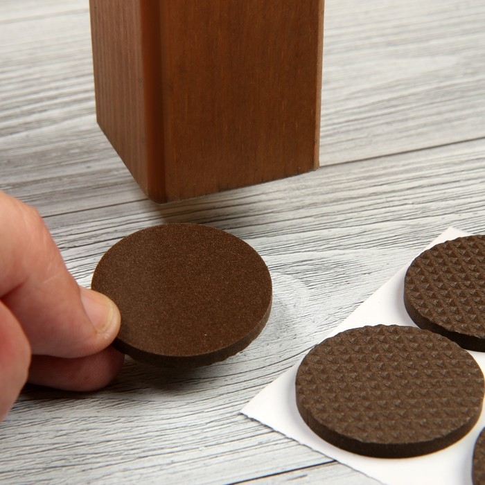 Накладка мебельная круглая ТУНДРА, d=38 мм, 8 шт., полимерная, цвет коричневый