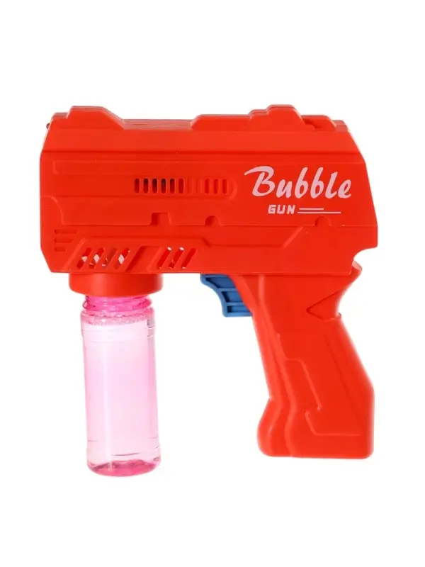 Генератор мыльных пузырей &laquo;Пистолет&raquo;, световые эффекты, работает от батареек, красный