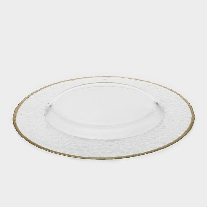 Тарелка подстановочная «Фишер», d=35 см, цвет обводки золотой