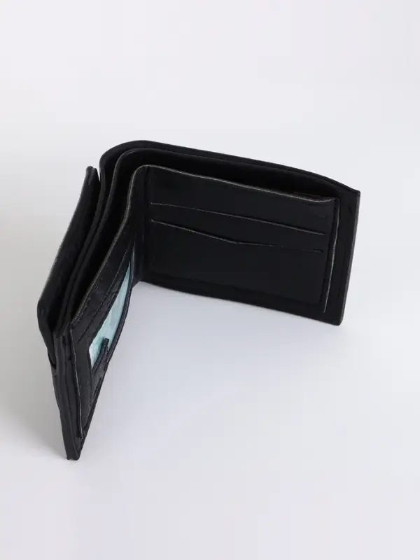 Портмоне мужское, с картхолдером, без застёжки, чёрное