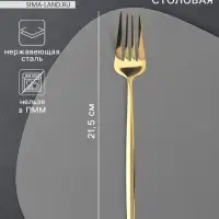 Вилка столовая Magistro &laquo;Блинк&raquo;, 21.5&times;3 см, нержавеющая сталь, золотистая